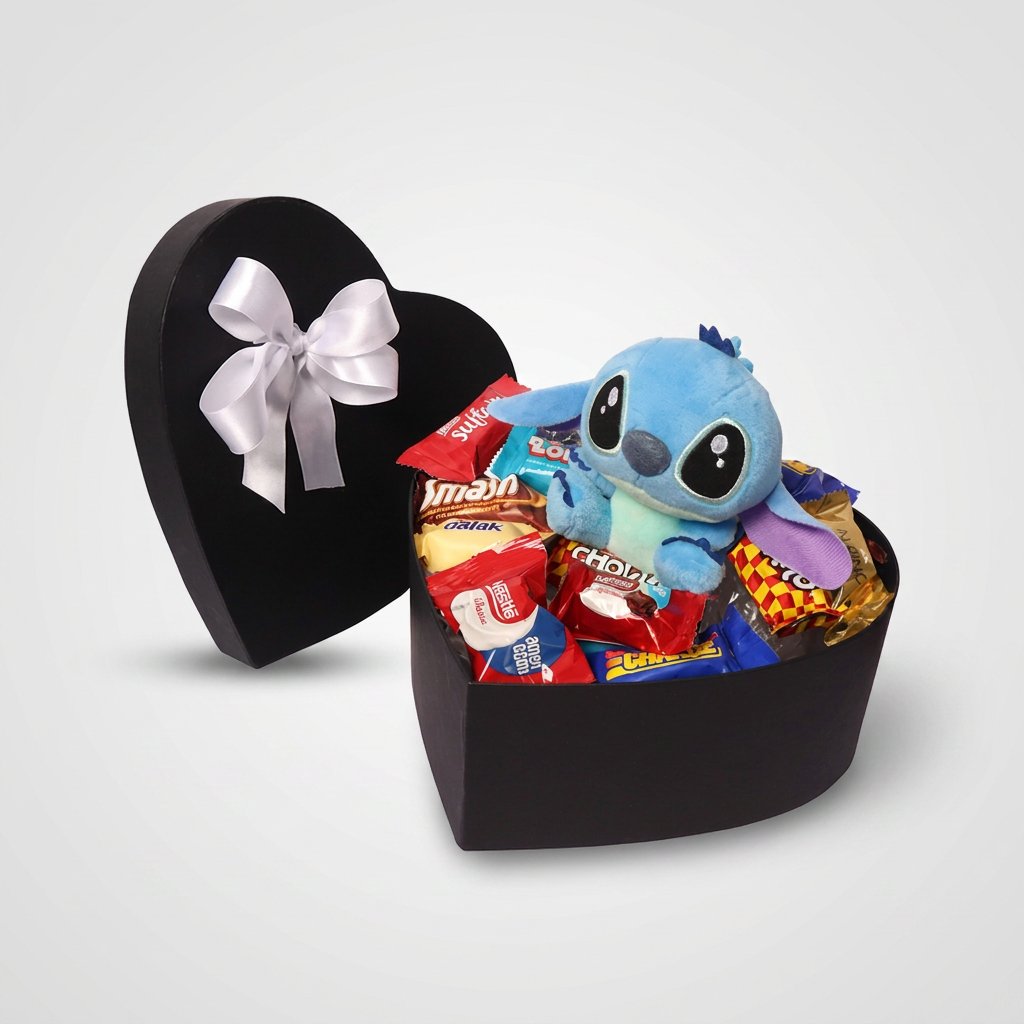 Coração de Bombom e Stitch